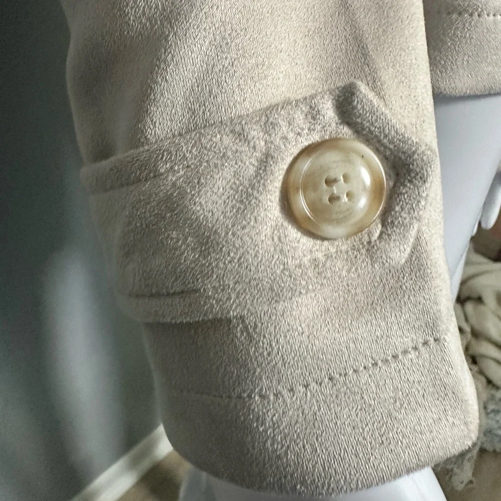 Blu Pepper Cream Bomber Jacket Moto Zip M New - Picture 4 of 7